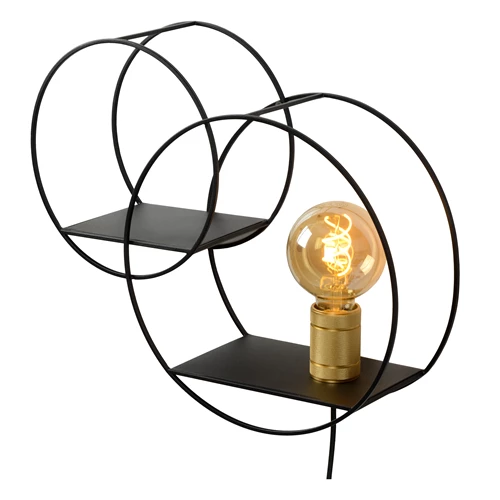 Lucide CIRCLE - Wandlamp - 1xE27 - Zwart - detail 2